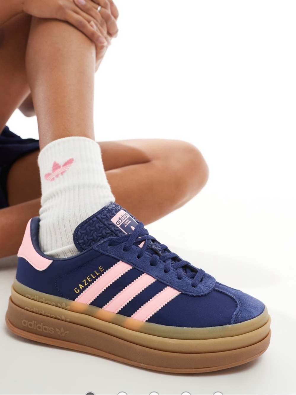 Adidas Gazelle Bold Purple with White Stripes Platform Sneakers Size 6.5